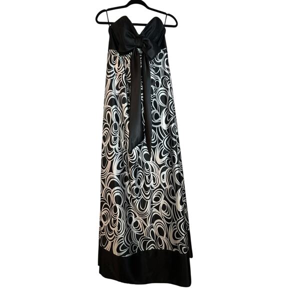 Vintage Jessica McClintock Strapless Black and White Gown - Size 8 - Picture 14 of 16